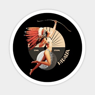 Hidatsa 1920's Art Deco Indian Moon Pin Up Girl Retro Stand Strong Magnet